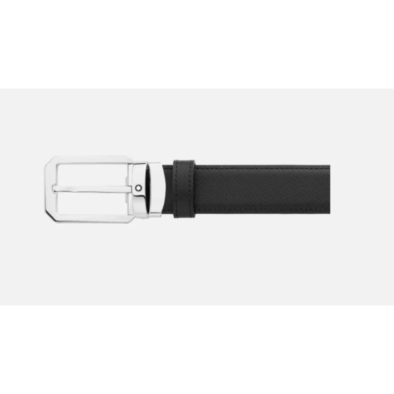 CINTURA MONTBLANC REVERSIBILE IN PELLE NERA/MARRONE 30 MM 128759