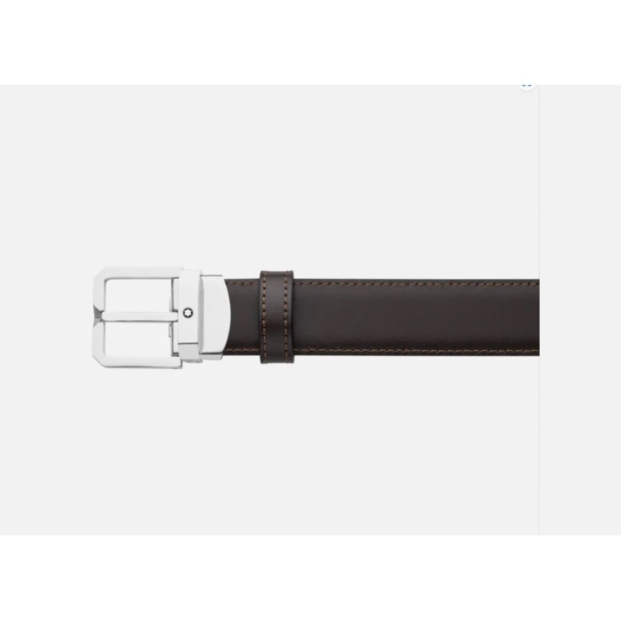 Cinta Montblanc  reversibile in pelle nera/marrone 30 mm  132873
