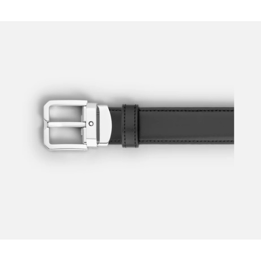 Cinta Montblanc  reversibile in pelle nera/marrone 30 mm  132873