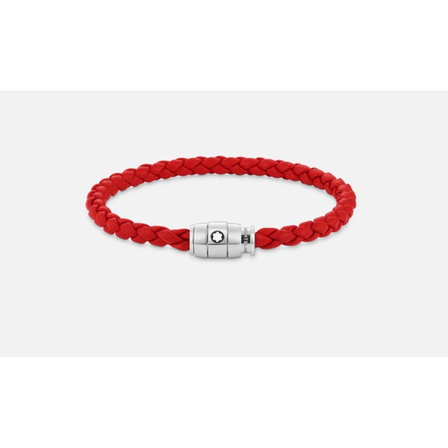 Bracciale Montblanc in acciaio e pelle Meisterstück  130902