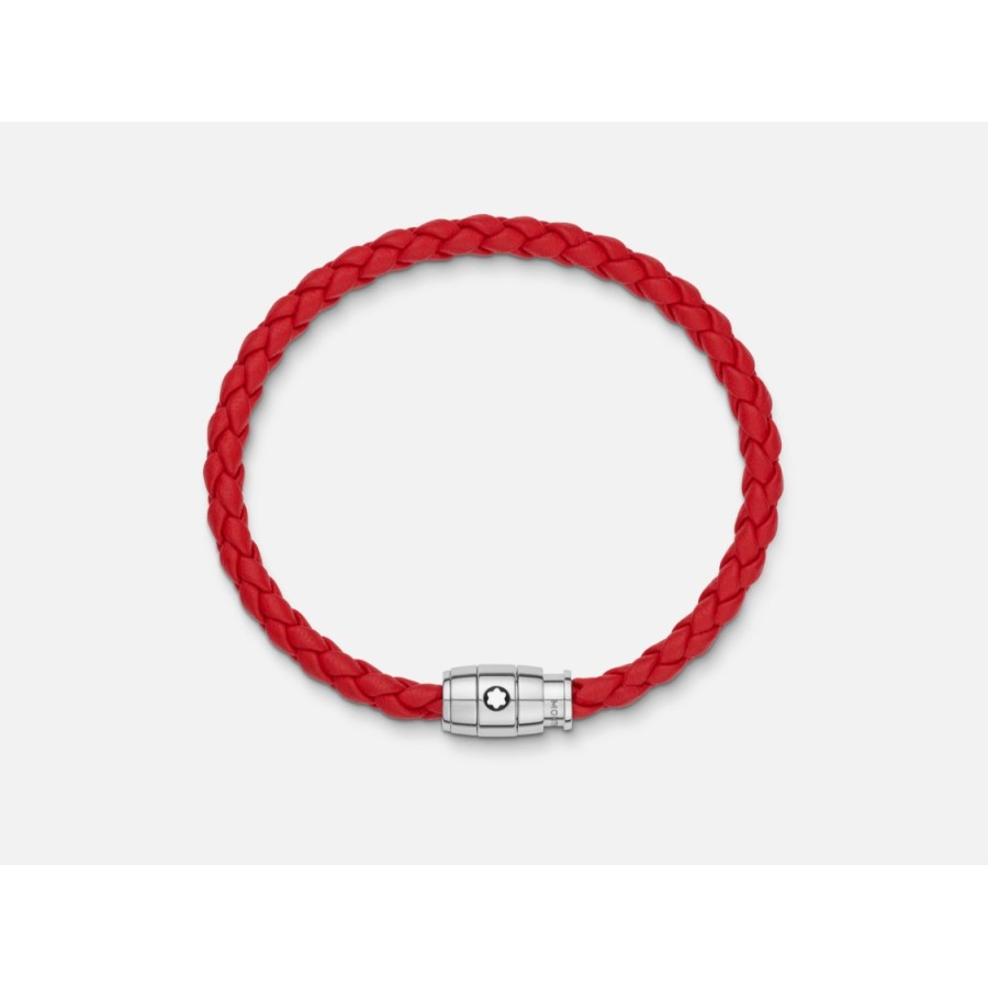 Bracciale Montblanc in acciaio e pelle Meisterstück  130902