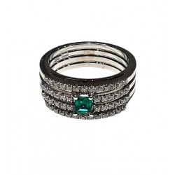 Anello Crivelli con Smeraldo Ct. 0,25 e Diamanti Ct. 0,25G