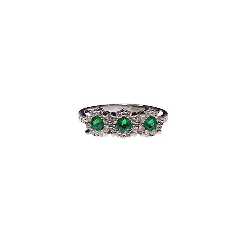 Anello Crivelli con Smeraldi Ct. 0,38 e Diamanti Ct. 0,14F