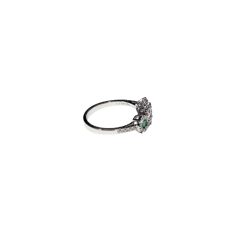 Anello Crivelli con Smeraldi Ct. 0,38 e Diamanti Ct. 0,14F