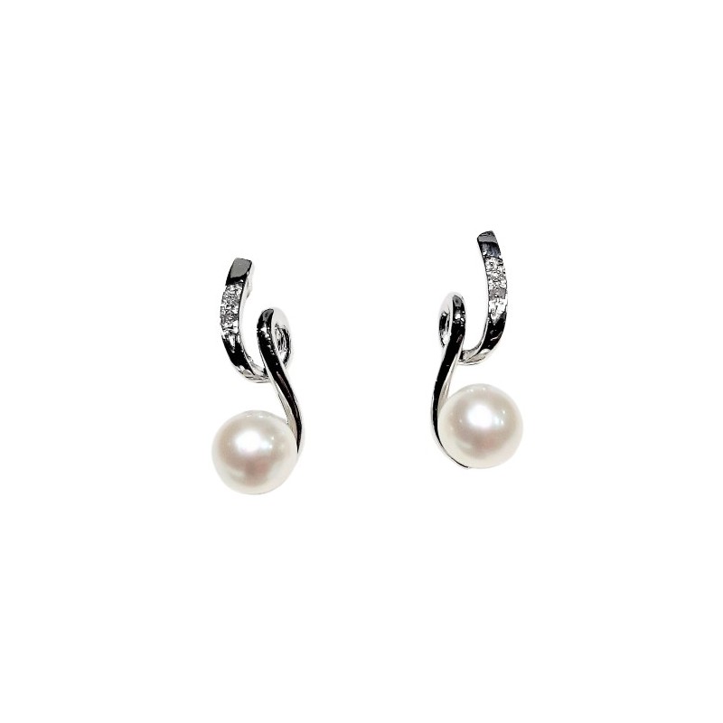 Orecchini con Diamanti e Perla di Davite & Delucchi Orecchini con Diamanti e Perla di Davite & Delucchi