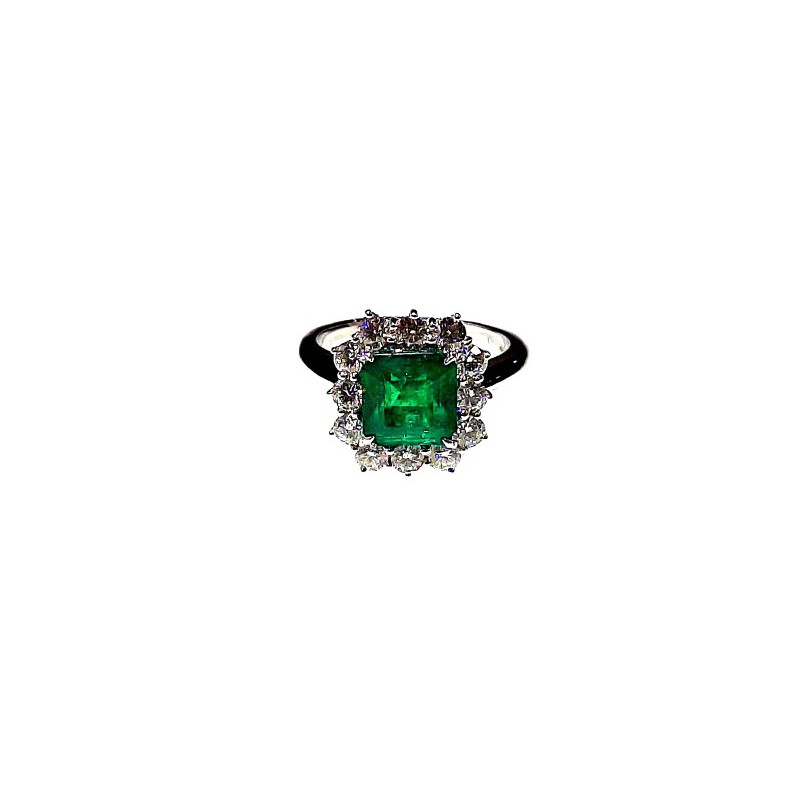 Anello Crivelli con Smeraldo Ct. 2,40 e Diamanti Ct. 0,94 F