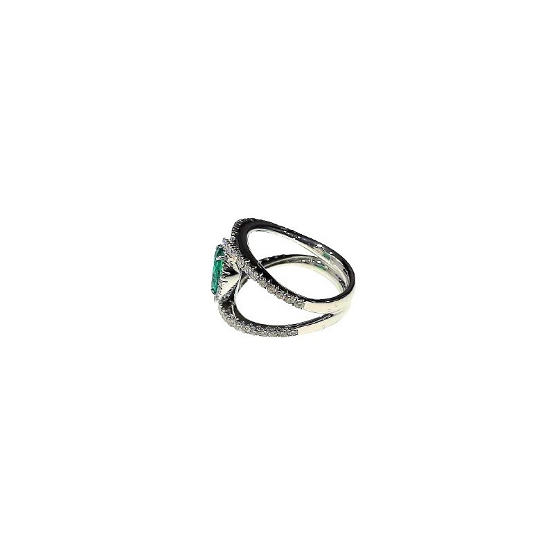 Anello Crivelli  con Smeraldo Ct. 1,12 e Diamanti Ct. 0,82F