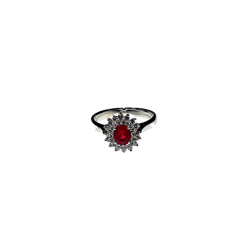 Anello Crivelli con Rubino Ct. 0,58  e Diamanti Ct. 0,32F