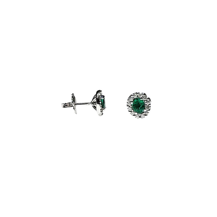 Orecchini Crivelli con Smeraldi Ct. 0,56 e Diamanti Ct. 0,28 F VS
