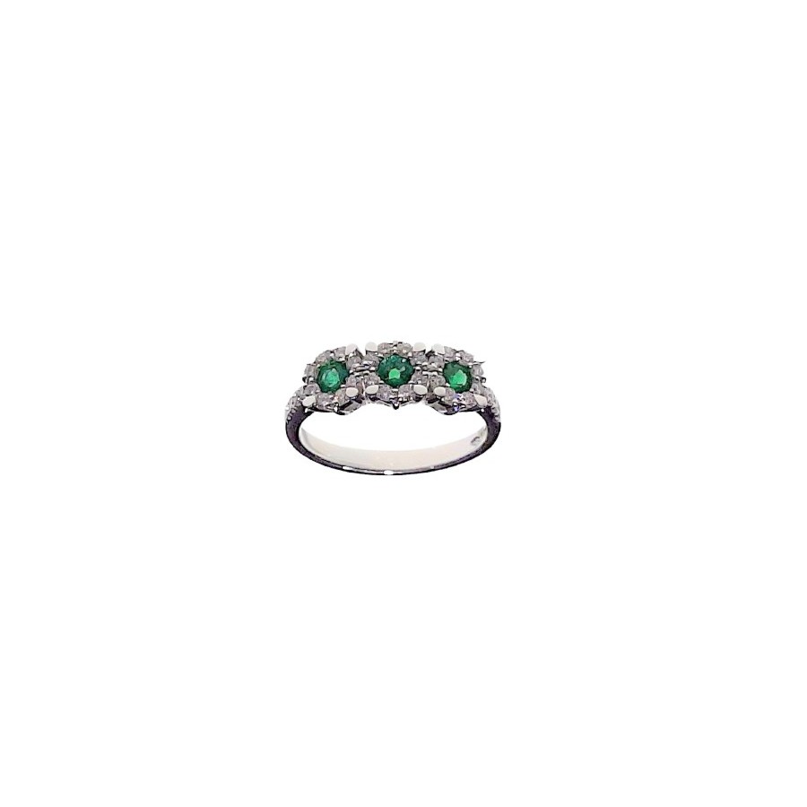 Anello Crivelli con Smeraldi Ct. 0,38 e Diamanti Ct. 0,14F