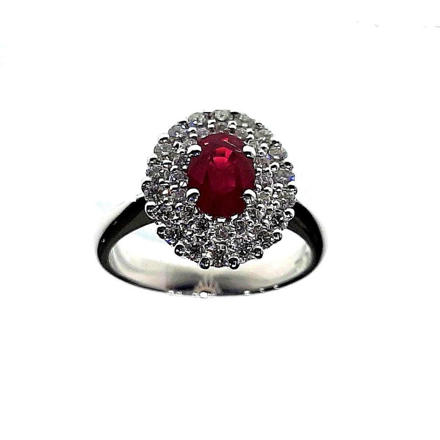 Anello Crivelli con Rubino Ct. 0,86 e Diamanti Ct. 0,47F