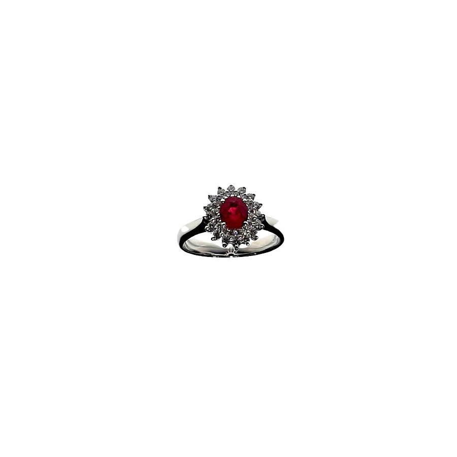 Anello Crivelli con Rubino Ct. 0,58  e Diamanti Ct. 0,32F