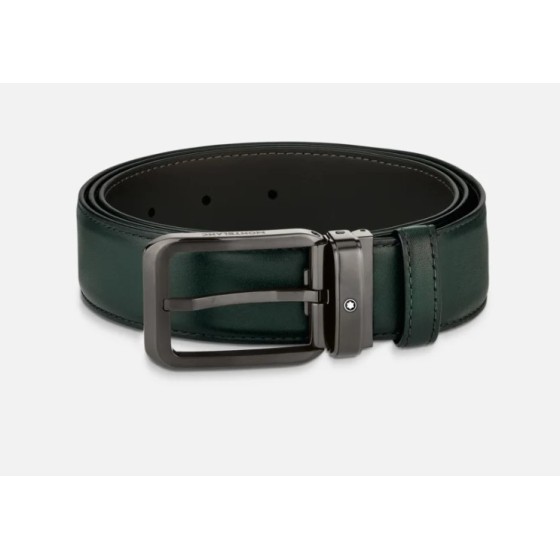 Cintura Montblanc da 35 mm in pelle verde  129457