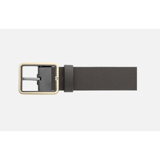Cinta Montblanc reversibile in pelle marrone/grigia 35 mm 131192