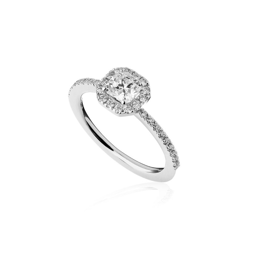 Anello FOREVER UNIQUE Tina Ideal Square Ct.0,35 F vs + 0,30 F si
