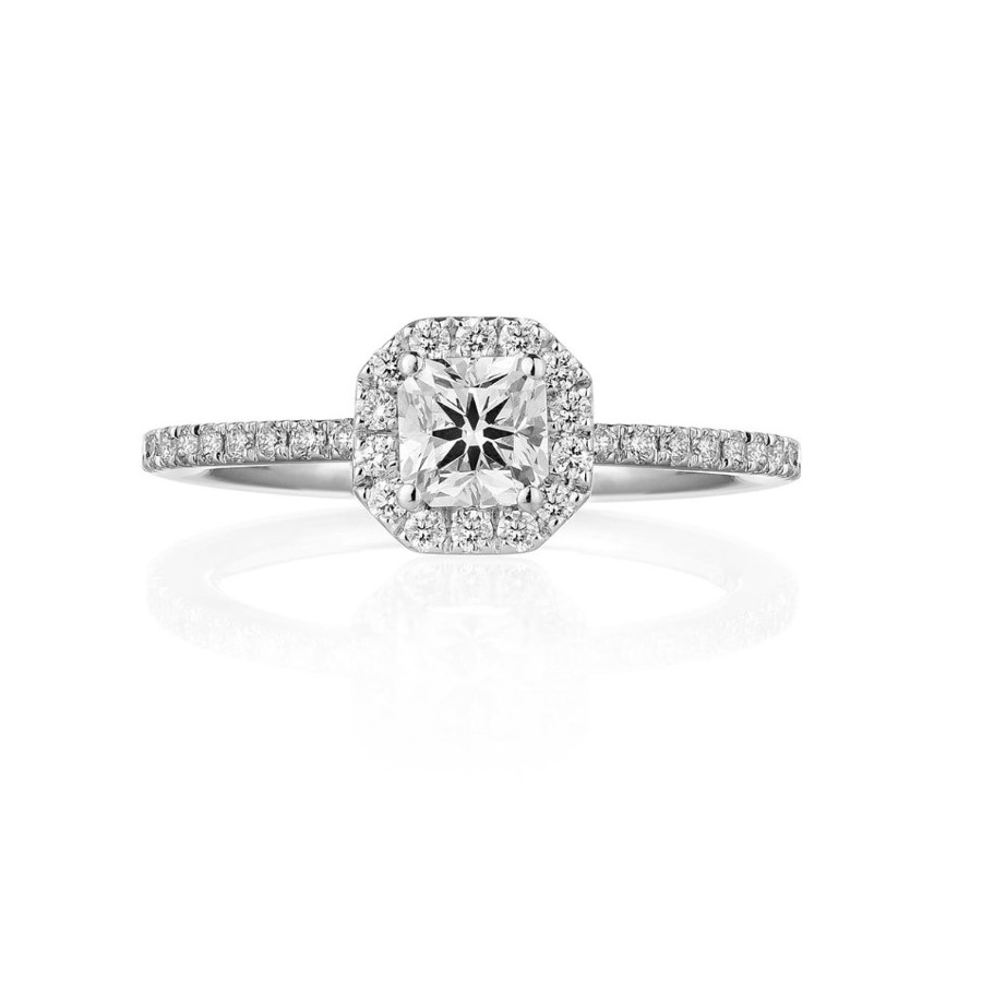 Anello FOREVER UNIQUE Tina Ideal Square Ct.0,35 F vs + 0,30 F si