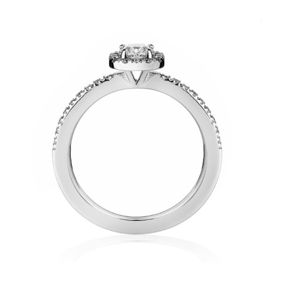 Anello FOREVER UNIQUE Tina Ideal Square Ct.0,35 F vs + 0,30 F si