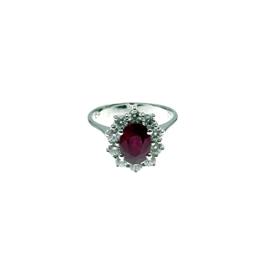 Anello Crivelli con Rubino Ct. 1,50 e Diamanti Ct.0,54 F