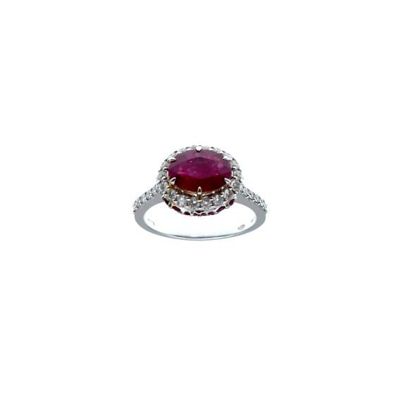Anello Crivelli con Rubino Ct. 1,59  e Diamanti Ct. 0,78 F