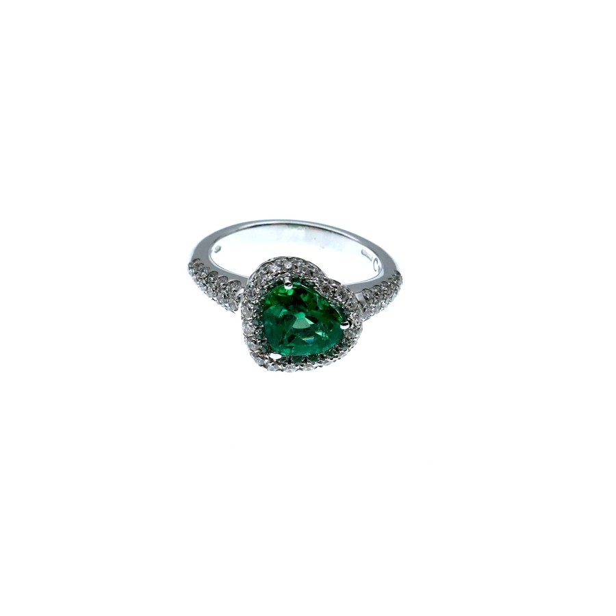 Anello Crivelli con Smeraldo Ct. 1,28  e Diamanti Ct.0,90 F