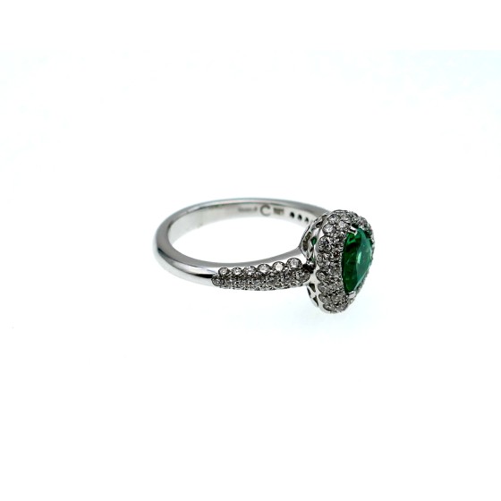 Anello Crivelli con Smeraldo Ct. 1,28  e Diamanti Ct.0,90 F