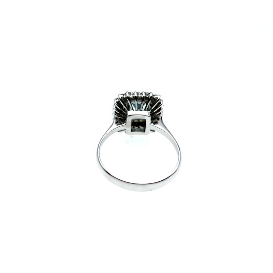 Anello Gioielli Difino con Acquamarina di Ct. 1,37  e Diamanti Ct.0,57 F