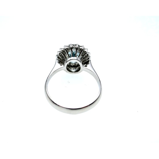 Anello Gioielli Difino con Acquamarina di Ct. 1,72  e Diamanti Ct.0,42 F